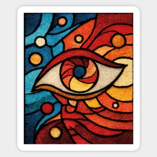 Cosmic All Seeing Eye | Celestial Stained Glass Art Sticker